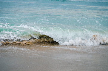 Waves Crash on the Beach