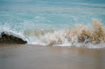 Waves Crash on the Beach