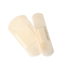 Medical sticking plasters isolated on white. First aid item