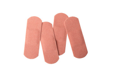Medical sticking plasters isolated on white. First aid item