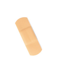 Medical sticking plaster isolated on white. First aid item