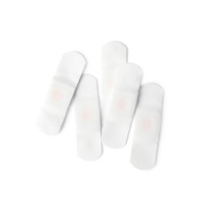 Medical sticking plasters isolated on white. First aid item