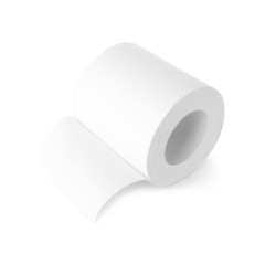 Medical sticking plaster roll isolated on white