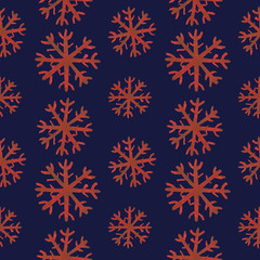 Naklejka na ściany i meble Snowflake seamless pattern. Snowflake watercolor repeated background