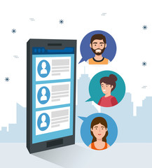 smartphone device with chat isolated icon