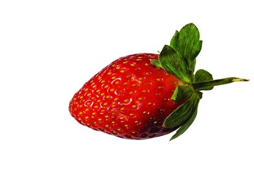 Close up view of  fresh colorful strawberry isolated on white background. Beautiful background.