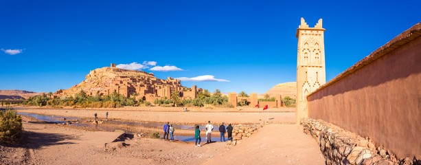 Kasbah Ait Ben Haddou in the Atlas Mountains of Morocco. UNESCO World Heritage Site since 1987....