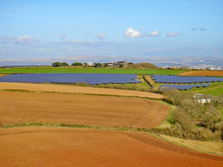 Fototapeta na wymiar Solar farm on the Rame peninsular, cornwall