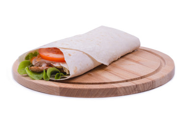 shawarma on a wooden board