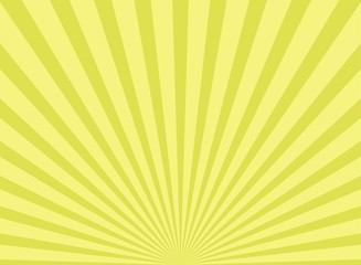 Sunlight wide background. Green color burst background. Vector illustration.