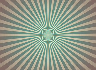 Sunlight retro faded grunge background. green and beige color burst background. Vector illustration.