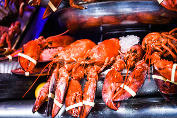 fresh lobster close up view