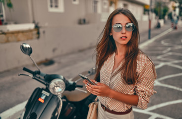 Young girl tourist travels