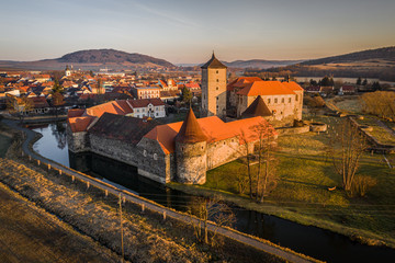 Svihov castle was besieged by Hussite wars, the garrison surrendered after their water moats were...