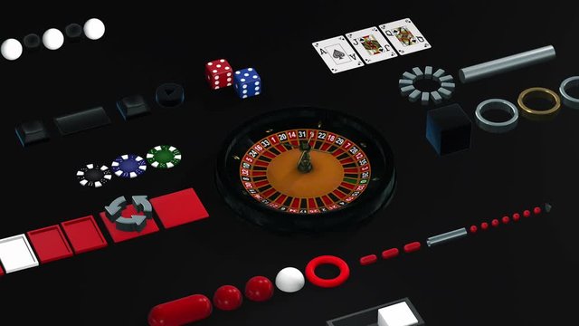 Isometric concept casino roulette on black background
