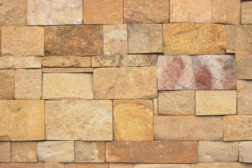 Masonry of stones of different sizes, warm brown. Nice looking background