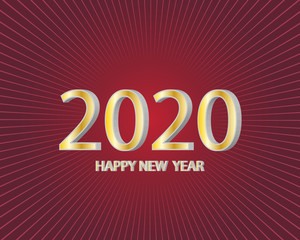 Happy new year 2020 banner.Golden Vector luxury text 2020 Happy new year. Gold Festive Numbers Design. Happy New Year Banner - Vector