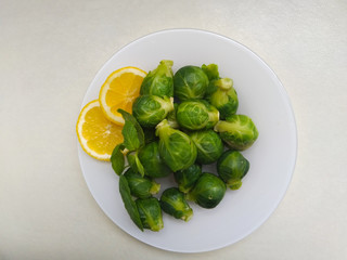salad with olive oil and brussel sprouts