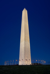 Washington Monument in Washington DC Illuminated at Night