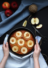 Honey cake with apple