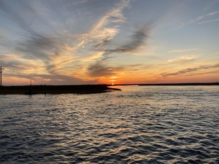 Naklejka premium sunset on the marsh