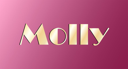 Gold shining name isolated. Happy birthday and Angel Day concept. Vector illustration