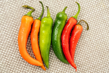 red hot chili peppers on table