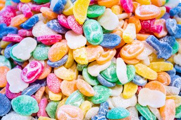 close up a background from colorful sweets of sugar candies