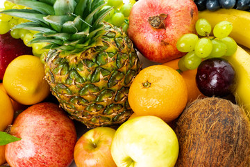 Fresh fruits background.Healthy eating
