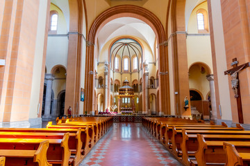 Fototapeta na wymiar St. Francis of Assisi Church interior, Vienna, Austria
