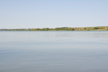 view from the shore of the reservoir