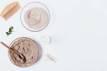 Homemade clay facial mask