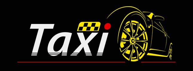 Car Logo Taxi Abstract Lines Vector. Vector illustration - obrazy, fototapety, plakaty