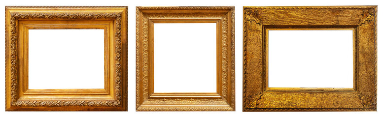 Gold retro antique picture frames