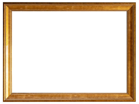 Picture frame isolated interior vintage art gold baguette