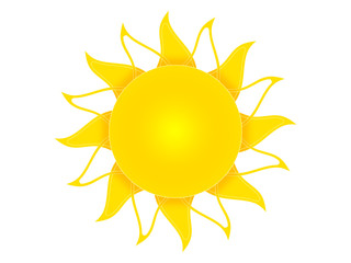 Symbol of the sun on a white background