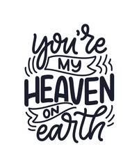 Card with slogan about love in beautiful style. Vector abstract lettering composition. Trendy graphic design for print. Motivation poster. Calligraphy text for Valentine's Day.