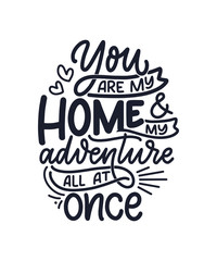 Card with slogan about love in beautiful style. Vector abstract lettering composition. Trendy graphic design for print. Motivation poster. Calligraphy text for Valentine's Day.