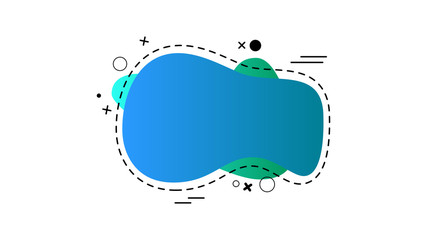 Set of abstract liquid blue shape. Fluid banner design with dots, lines and texturing graphics