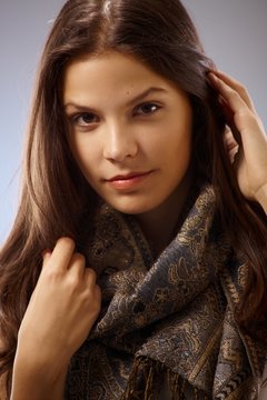 Closeup portrait of young woman