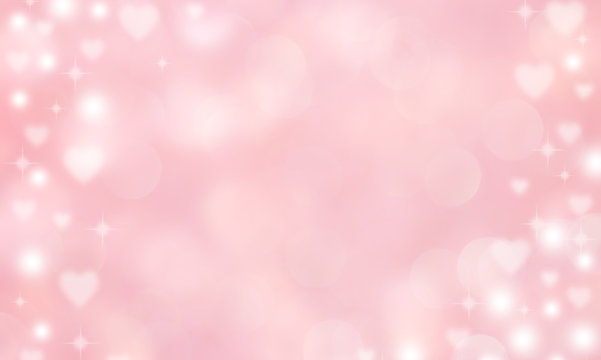 abstract blur soft gradient pink color background with heart shape and star glitter for show,promote and advertisee product in happy valentine's day collection concept	