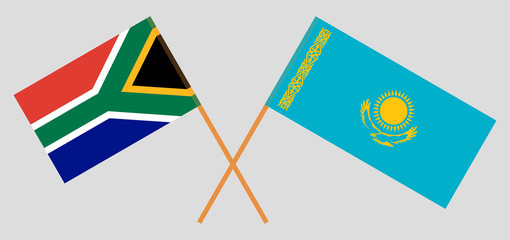 Crossed flags of Kazakhstan and the RSA