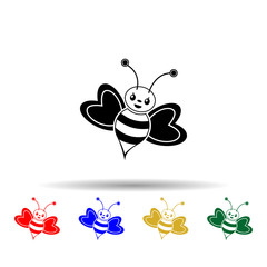 cute bee multi color style icon. Simple glyph, flat vector of beekeeping icons for ui and ux, website or mobile application