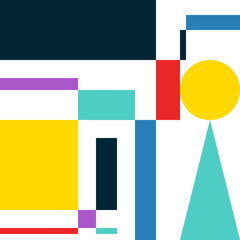 Fototapeta premium Color block abstract geometric pattern. Composition 4