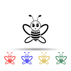 cute bee multi color style icon. Simple glyph, flat vector of beekeeping icons for ui and ux, website or mobile application