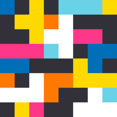 Color block abstract geometric pattern. Composition 16