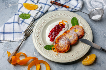 Traditional cottage cheese fritters.