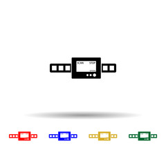 Camera film multi color style icon. Simple glyph, flat vector of equipment photography icons for ui and ux, website or mobile application