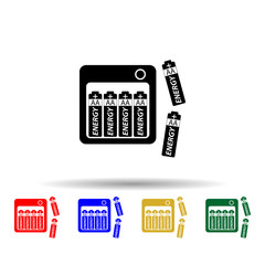 Camera batteries multi color style icon. Simple glyph, flat vector of equipment photography icons for ui and ux, website or mobile application