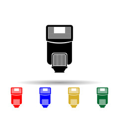 Speedlight, lighting multi color style icon. Simple glyph, flat vector of equipment photography icons for ui and ux, website or mobile application